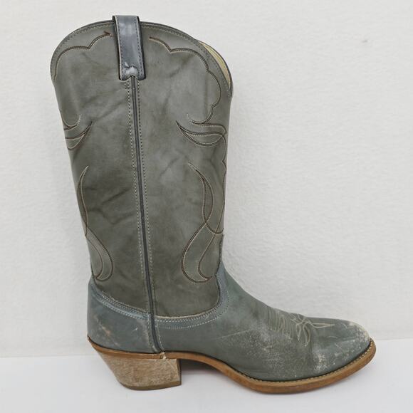 Vintage Acme Men\'s Western Cowboy Boots Gray 12